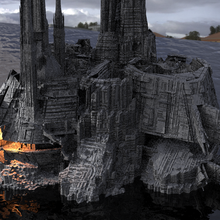 boba fett assassin base 1 architecture tatooine starwars space gonk ship mountain rocks alien architectural ruin sci fi 3d print model - Mito3D