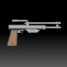 boba fett blaster pistol book star wars mandalorian baby yoda grogu toy cosplay 3d print model - Mito3D