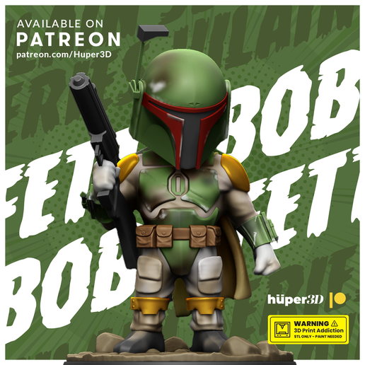 Boba fett star savaşlar Sanat Yıldız Savaşları jango 3D print model - Mito3D