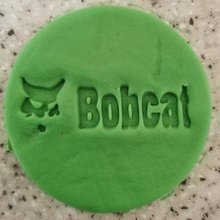 bobcat logo embosser ideal cupcakes decoration 3d print model - Mito3D