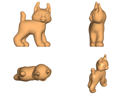 bobcat lynx cub statuette figurine toy art home decor miniature print-in-place 3d print model - Mito3D