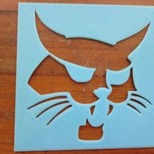 bobcat stencil art 3d print model - Mito3D