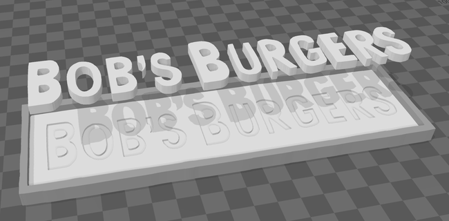 bobs burgers life size tv show sign Art bob's custom burger restaurant signage handcrafted art cartoon-inspired belcher family pop culture artistry display unique creative design cartoon customized of the day 3d print model - Mito3D
