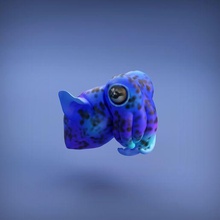 bobtail squid art animal cute octopus sea water toy sculpture figure miniature presupported supported creature companion tentacle ocean statue 3d print model - Mito3D