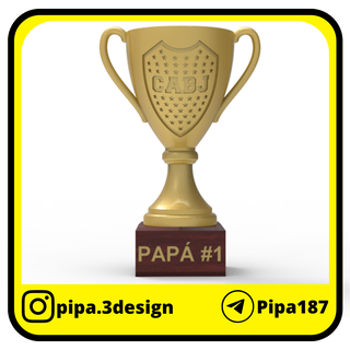 boca padre giorno trofeo trofei papà festoso calcio bocca palla 3d print model - Mito3D
