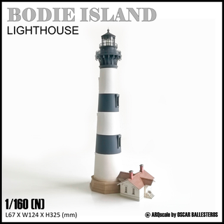 bodie island lighthouse - 160 scale model landmark arquitecture structure nscale building railroad diorama 3d print model - Mito3D