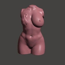 body breast cancer candle woman pink ribbon 3d print model - Mito3D