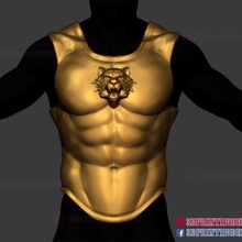 body chest armor - larp cosplay tiger roman muscle 3d print file tool dragon toy game knight spartan lion trojan greek classical warrior 3d print model - Mito3D