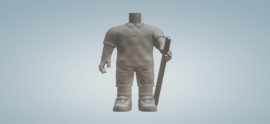 body field hockey man funko pop art custom 3d print model - Mito3D