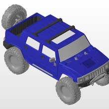Körper Hummer h2 sut poly Modell 1 10 scx10 3d print model - Mito3D