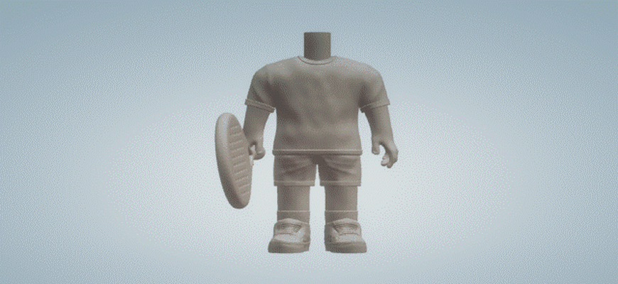 corps padel homme funko pop art douane 3d print model - Mito3D