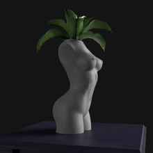 cuerpo florero 2 plantas Arte humano flor maceta hoja Moda 3d print model - Mito3D