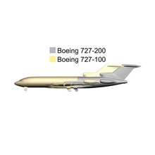 boeing 727 200 winglets 1 500 fdm arquitectura aeronave juguete modelo escala 3d impresora pla 3d print model - Mito3D