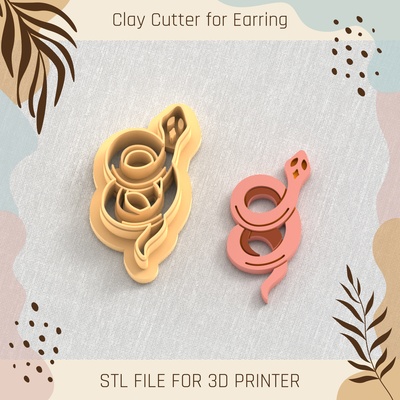 boho snake clay cutter tools earring 3d print model - Mito3D