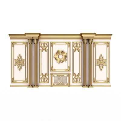 boiserie classic wall mouldings 011 white decoration old antique carving carved ornament decor molding baguette profile panel crafts paneling element baroque interior 3d print model - Mito3D