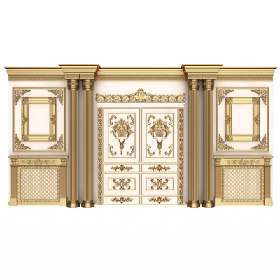 boiserie classic wall mouldings 012 white decoration old antique carving carved ornament decor molding baguette profile panel crafts paneling element baroque interior 3d print model - Mito3D