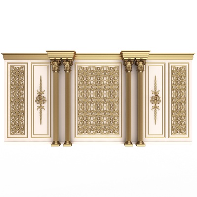 boiserie classic wall mouldings 013 white decoration old antique carving carved ornament decor molding baguette profile panel crafts paneling element baroque interior 3d print model - Mito3D