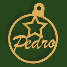 bola arbol Navidad estrela nombre Pedro 3d print model - Mito3D