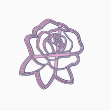 bold pink flower cookie cutter rose 3d print model - Mito3D