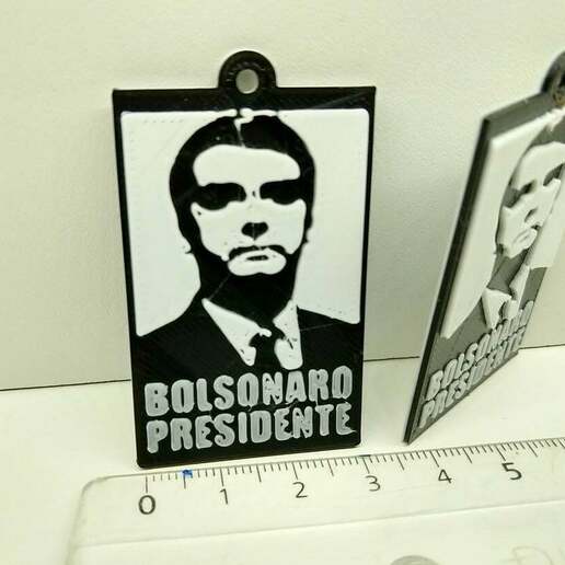 Bolsonaro Presidente chaveiro brasile 3D print model - Mito3D