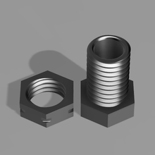 bolt & nut lh screw assmbly 3d print model - Mito3D