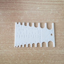 boulon jauge crédit carte Taille pouce mm outil mesure portefeuille portable millimètre mesures vis pouces millimètres 3d print model - Mito3D