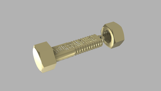 bolt nut customizable keychain bolt nut customizable keychain  3d print model - Mito3D