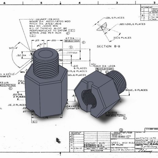 cıvata sıvı yağ filtre flaş saklamak adaptör gadget ak m24 airsoft postapo 3D print model - Mito3D