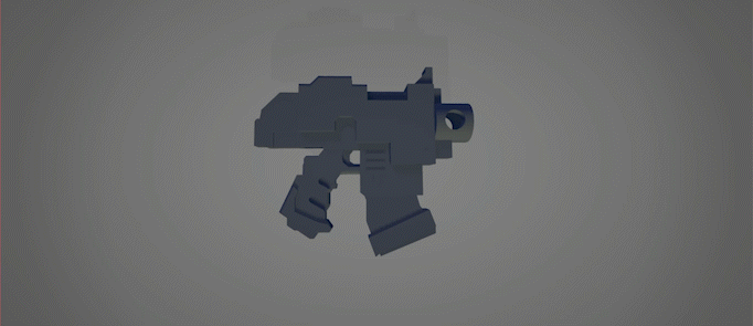 bolt pistol gun 40 000 replica video games figurine game bolter 3d print model - Mito3D