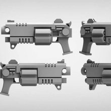 bolt revolver 1-1 art models warhammer wargaming tabletop pistol miniature gun bolter 40k 28mm 3d print model - Mito3D
