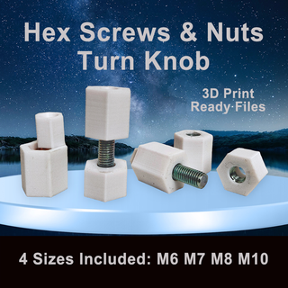 bolts & nuts turn knob m6 m7 m8 m10 screw 3d print model - Mito3D