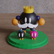 bomb omb heykel Mario kardeşler video oyun kral Amiibo Sanat 3d print model - Mito3D