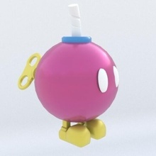 bomb omb- pink omb mario bros super 64 game games toy art character videogame cartoon nintendo 3d print model - Mito3D
