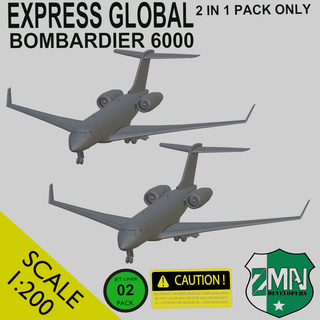 bombardeiro global expressar 6000 2 1 jogos jato aeronave avião sla resina 3d print model - Mito3D