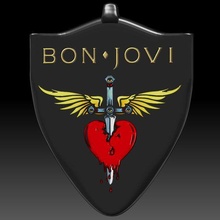 jovi porte clés bijoux métal Roche bande dur clé symbole musical épée ailes cœur guitare 3d print model - Mito3D