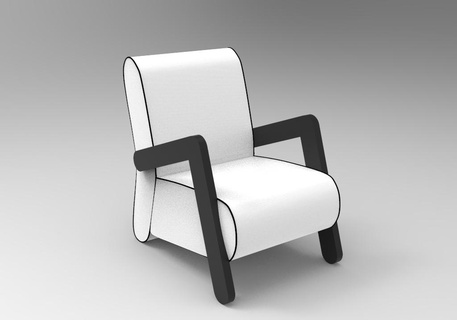 Bonatelli Sillón silla mueble moderno 3d print model - Mito3D
