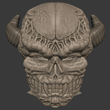 ossa demone timone casco deamon doom darksouls spaventoso halloween scheletro cranio grande 3d print model - Mito3D