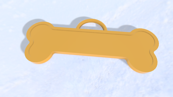 bone dog keyschain huesito 3d print model - Mito3D