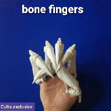 bone finger updated gadget rick morty yoda gloves skull cosplay articulated fingers 3d print model - Mito3D