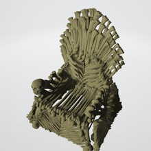 bone throne art sceptre king skeleton chest new unique figurine game series stark lanister miniature 3d print model - Mito3D
