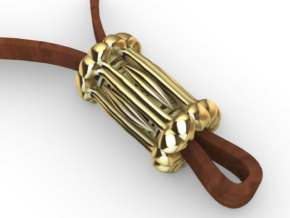 Knochen Terminal Halsketten Separator Leder 3D print model - Mito3D