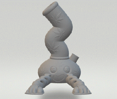 bong buddy articulated 420 cute funny 3d print model - Mito3D