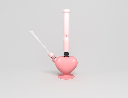 bong cuore cannabis 420 erba ganja marijuana Fumo bongo 3d print model - Mito3D