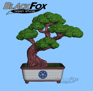 bonsai miyagi miniatura Panela karatê criança plantar arte Admirador Raposa Negra 3d print model - Mito3D