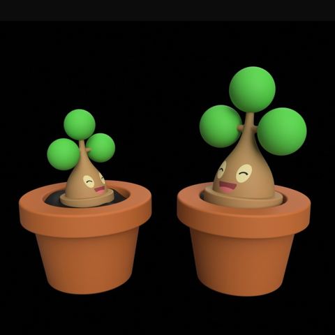bonsly pot de fleur jeu pokemon figure chiffres jouet 3D print model - Mito3D