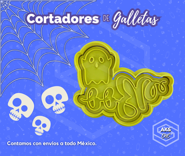 boo cookie cutter halloween day dead skulls cutters 3d print model - Mito3D