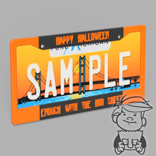 boo sheet - license plate cover usa license plate plate cover license license plate cover halloween funny halloween naughty  3d print model - Mito3D