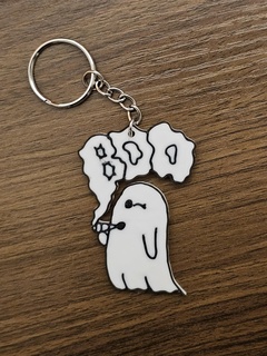 boo smoke ghost keychain halloween Jewelry 3d print model - Mito3D