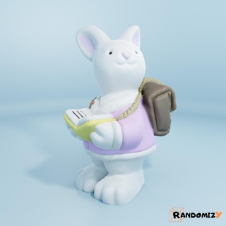 book lover bunny 1 rabbit easter spring decoration cute animal painting gift ideas art randomizy 3d print model - Mito3D