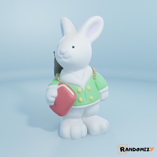 book lover bunny 2 rabbit easter spring decoration cute animal painting gift ideas art randomizy 3d print model - Mito3D